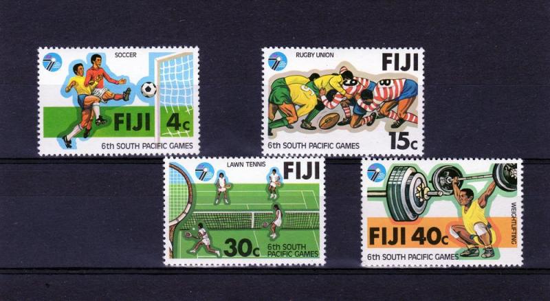 Fiji 1979 RUGBY FOOTBALL TENNIS SOUTH PACIFIC set (4) Perforated Mint (NH)