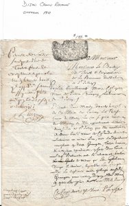 France: 1711 Dijon Crown Revenue on Document (53908)