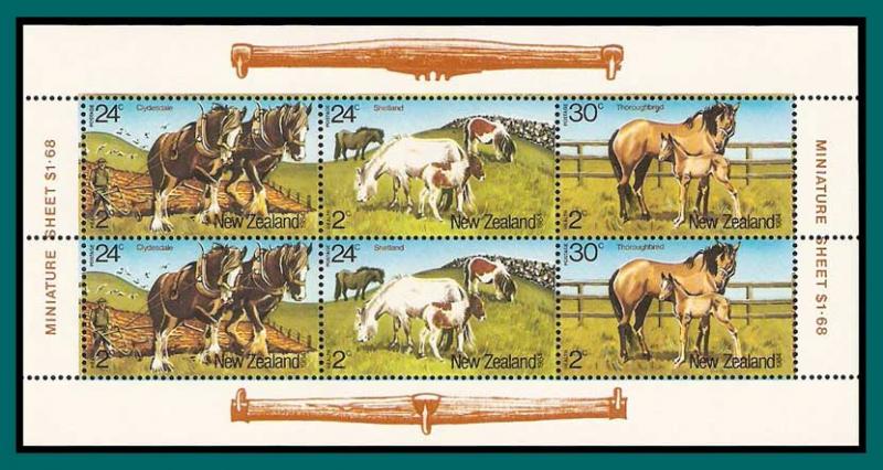 New Zealand  1984 Health, Horses, MS, MNH 