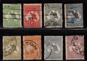 $Australia Sc#1//9 used, F-VF, part set, Cv. $144.25