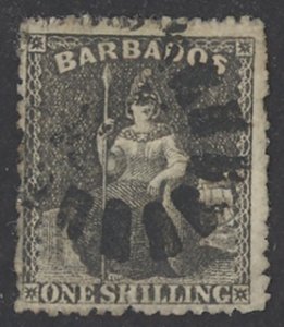 Barbados Sc# 32 Used 1870 1sh Britannia