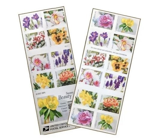 Snowy Beauty Postage  forever stamps  5 Books of 20,total 100 pcs