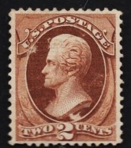 CERTIFIED US Stamp #135A 2c Red Brown Jackson I Grill MINT NO GUM SCV $1000. PF