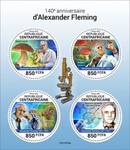 2021/07 - CENTRAL AFRICAN - ALEXANDER FLEMING     4V  complet set    MNH ** T