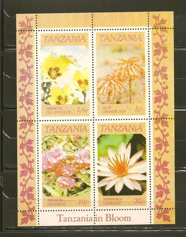 Tanzania 318a Indigenous Flowers Souvenir Sheet MNH