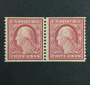 US #353 COIL PAIR MINT OG NH $550 LOT #8590