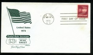 US C79 13c Air Mail Winged Envelope UA Artmaster cachet FDC