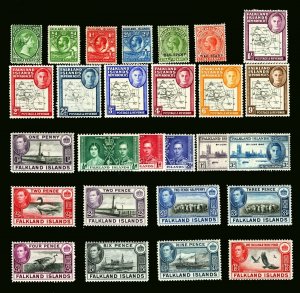 Falkland Islands & Dependencies 1891-1946 Small Group Mint F-VF Issues, 27 Items