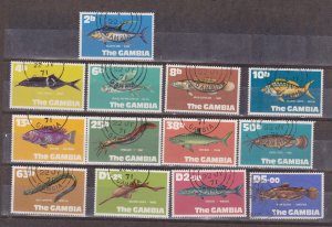 GAMBIA  #253-265 used neat cds FISH