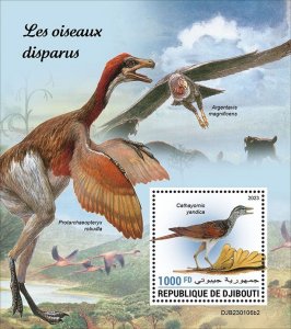 DJIBUTI - 2023 - Extinct Birds - Perf Souv Sheet #2 - Mint Never Hinged