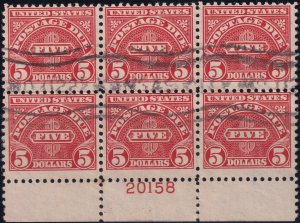 #J78 Used, Fine+, Plate number block of 6 (CV $0.35 - ID45610) - Joseph Luft