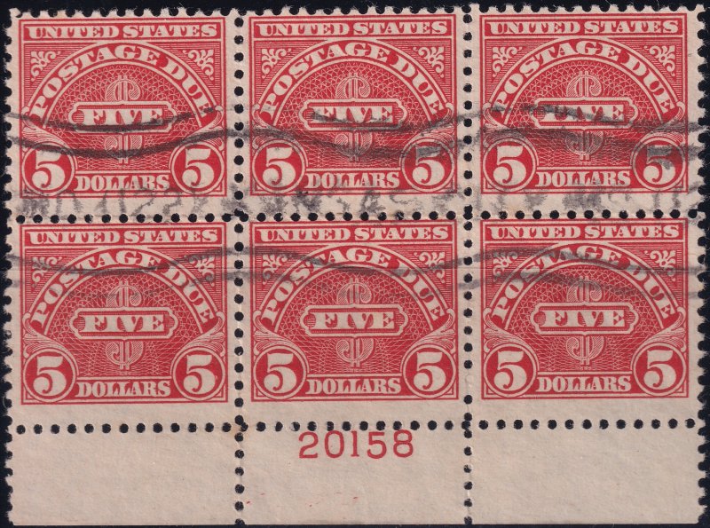 #J78 Used, Fine+, Plate number block of 6 (CV $0.35 - ID45610) - Joseph Luft