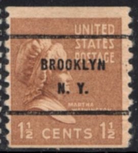 US Stamp #840x61 - Martha Washington - Presidential Issue 1938 Coil Precancel