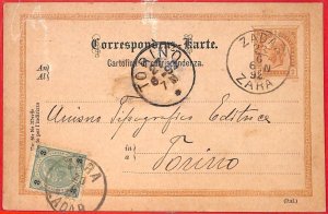 aa2150 - AUSTRIA Croatia - POSTAL HISTORY -  Stationery Card to ITALY  1892