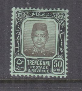 TRENGGANU, MALAYSIA, 1910 Sultan 50c. Black on Green, lhm.