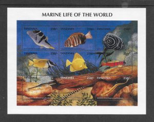 FISH - TANZANIA #1669-70  MARINE LIFE  MNH