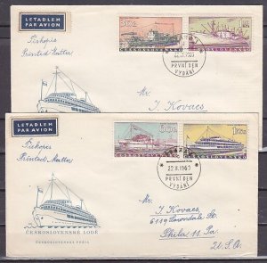 Czechoslovakia, Scott cat. 961-964. Various Ships. First day covers. ^