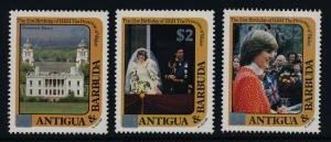 Antigua 797,9,803 MNH Princess Diana 21st Birthday Silver o/p