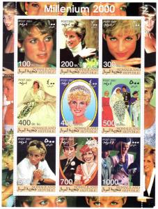 Somaliland Republic 2001 PRINCESS DIANA/MILLENIUM 2000 Sheetlet (9) MNH VF