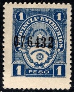 1898 Argentine Local Tax Revenue Province of Entre Rios 1 Peso MNH