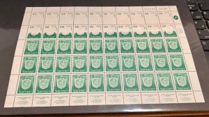 Israel Town Emblems Complete Sheet w/ 1.5 Rows Missing Green Color MNH!!