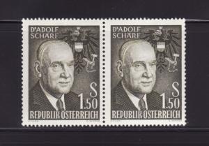 Austria 651 Pair Set MNH President Adolf Scharf (D)