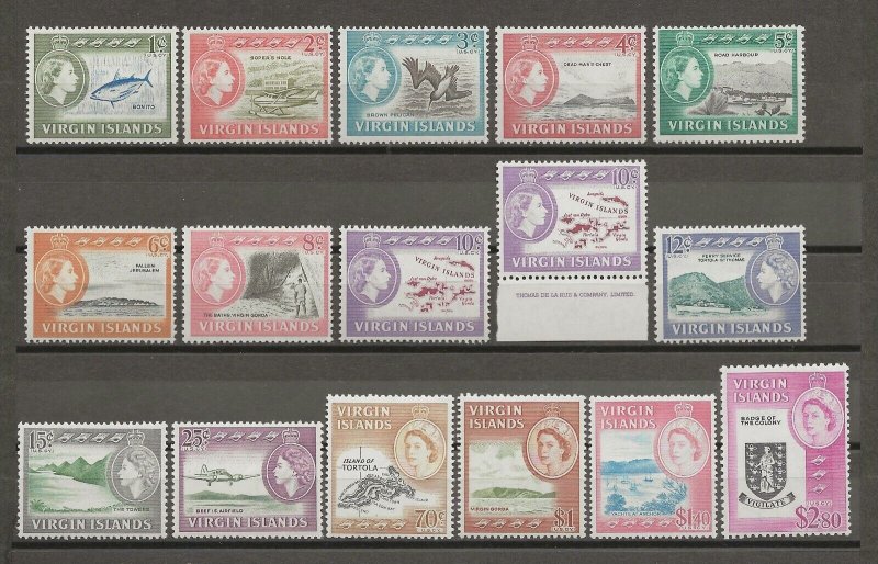 BRITISH VIRGIN ISLANDS 1964/68 SG 178/92 + 185a MNH Cat £100