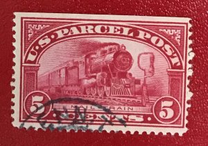 1913 US Sc Q5 used 5 cent Mail Train CV$2.25 Lot 1621