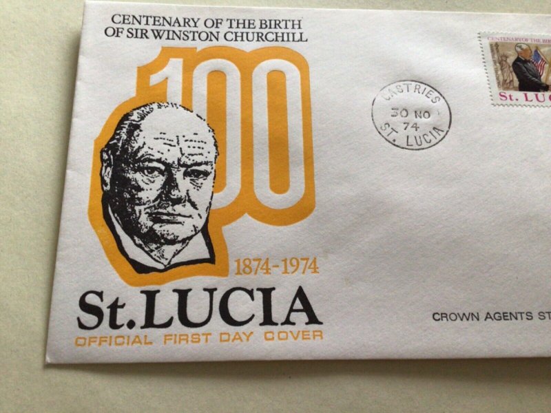 Sir Winston Churchill 1974 St Lucia  cover A13621