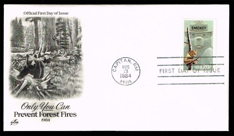 US #2096 Smokey the Bear Artcraft Cachet FDC