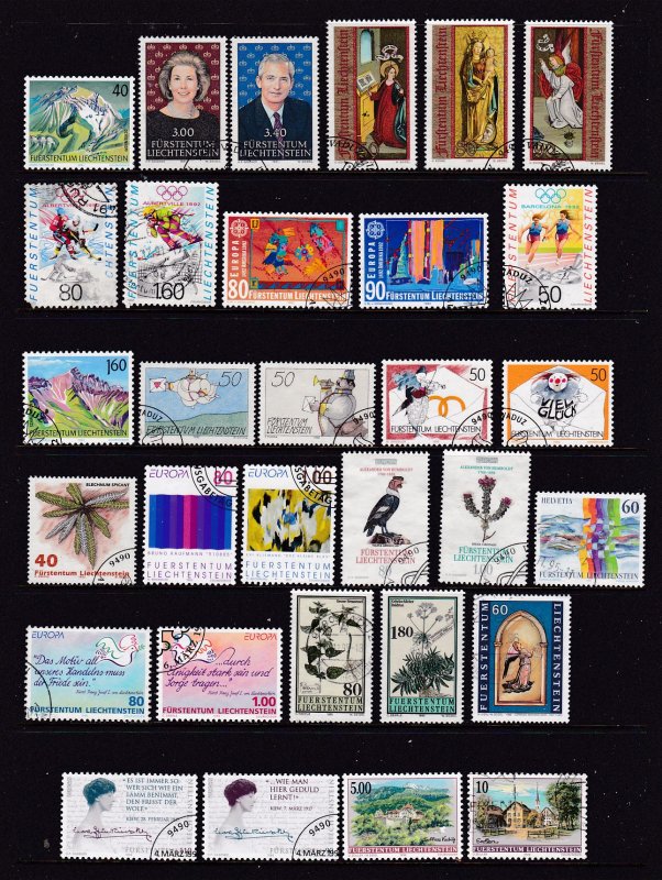 Liechtenstein a small used & odd mint lot from about 1991