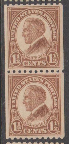 U.S. Scott #605 Harding Stamp - Mint Pair