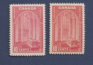 CANADA - Scott 241 & 241a  - VF  MNH - both color shades