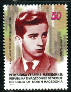 196 - MACEDONIA 2019 - Rade Jovchevski Korchagin - National Hero - MNH Set