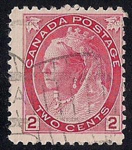 Canada #77 2 cent SUPER FANCY CANCEL Die 1 Stamp used AVG