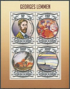 Burundi 2013 MNH Art Stamps Georges Lemmen Paintings Belgian Painter 4v M/S