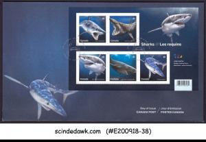 CANADA - 2018 SHARKS / FISH MARINE LIFE - M/S - FDC