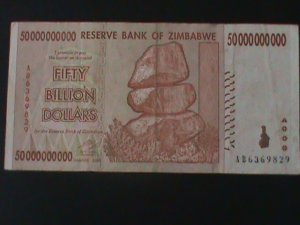 ​ZIMBABWE-2008-RESERVE BANK OF ZIMBABWE-50 BILLION DOLLARS-LT. CIRCULATED-VF
