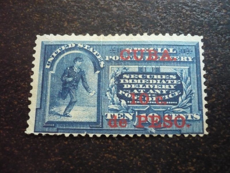 Stamps - Cuba-Scott# E1 -Mint Hinged Single Stamp- Surchaged & Overprinted