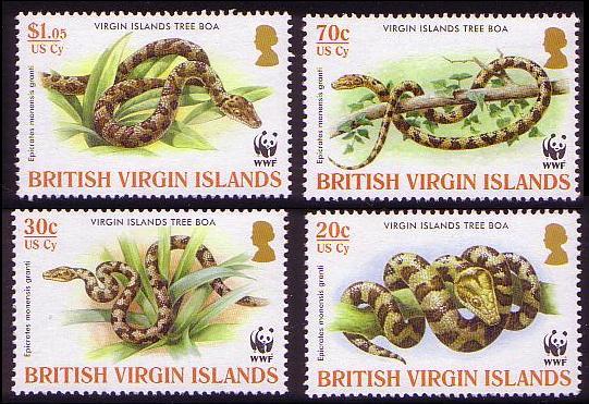 BVI WWF Virgin Islands Boa 4v SG#1178-1181 SC#1051-1054 MI#1137-1140