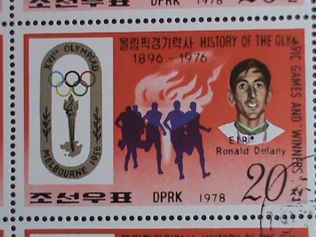 ​KOREA STAMP:1979 SC# 1728 HISTORY-OLYMPIC AND WINNERS  CTO STAMPS FULL SHEET