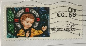 Ireland 2014 Post & Go used on paper - €0.68, Christmas, stained glass window