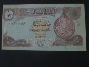 ​IRAQ-ERROR CENTRAL BANK OF IRAQ-1/2 DINARS-UN- CIRCULATED BANK NOTE-VF ERROR