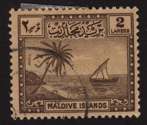 Maldive Islands 20 Palm Tree & Seascape 1950