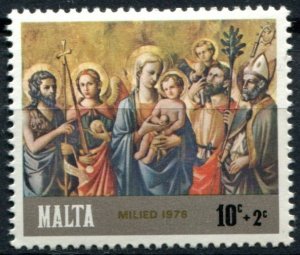 Malta Sc#B26 MNH, 10c+2c multi, Christmas (1976): Paintings by Domenico di Mi...