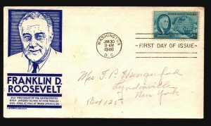US SC# 933 FDC / Blue Anderson Cachet / Tiny Stain - L2523