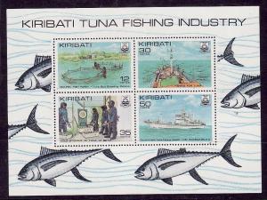 Kiribati-Sc#383a-Unused NH sheet-Tuna Fishing-1981-