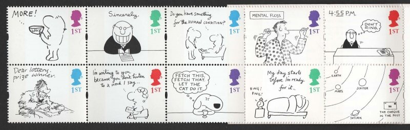 GB 1996 Cartoons Phosphor se-tenant block of 10 um