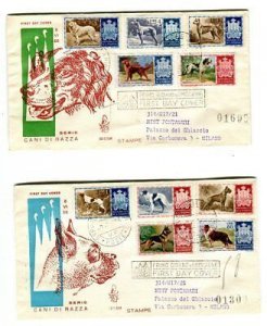 San Marino FDC Venetia 1956 Breed dogs traveled Racc. For Italy