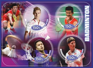 Stamps.Sports. Badminton 2020 year 1+1 sheets perforated Cabo Verde